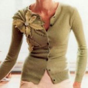 Anthropologie Lu Lu Lame Petal Cashmere Cardi